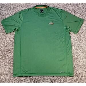 The North Face Mens Green Orange FlashDry Tee Shirt M GUC Hiking